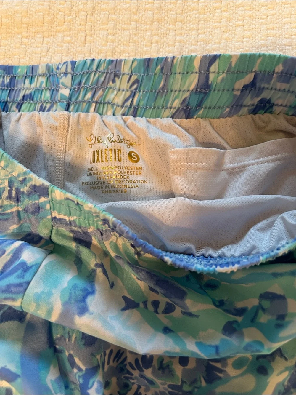 2 Pairs Lilly Pulitzer Luxletic Ocean Trail Shorts Small